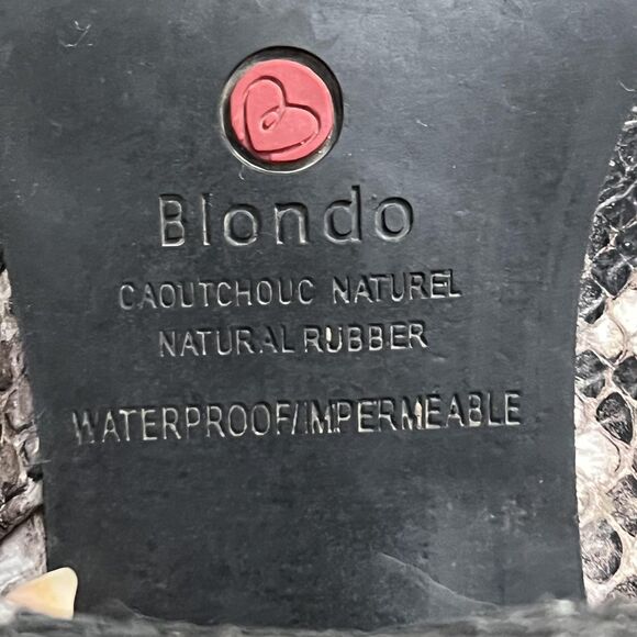 Blondo Boots Womens Size 7.5 Brown Snake Print Waterproof Ankle Booties Zip - Picture 9 of 11